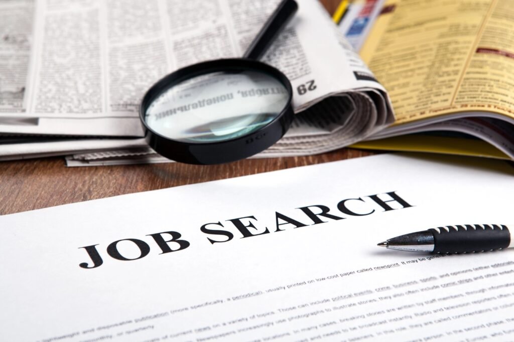 Document with the title of job search