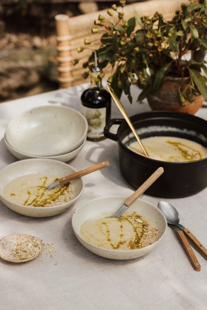 Creamy Cauliflower Soup with Herby Drizzle_host a soup party