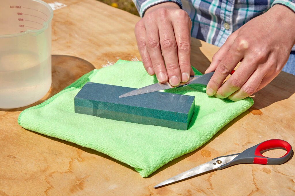 How to Sharpen Scissors With a Sharpening Stone + Photos
