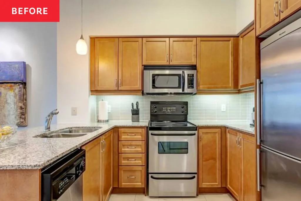 This Kitchen Ditched Its Dated Orange Tones for a Softer, More Modern Look