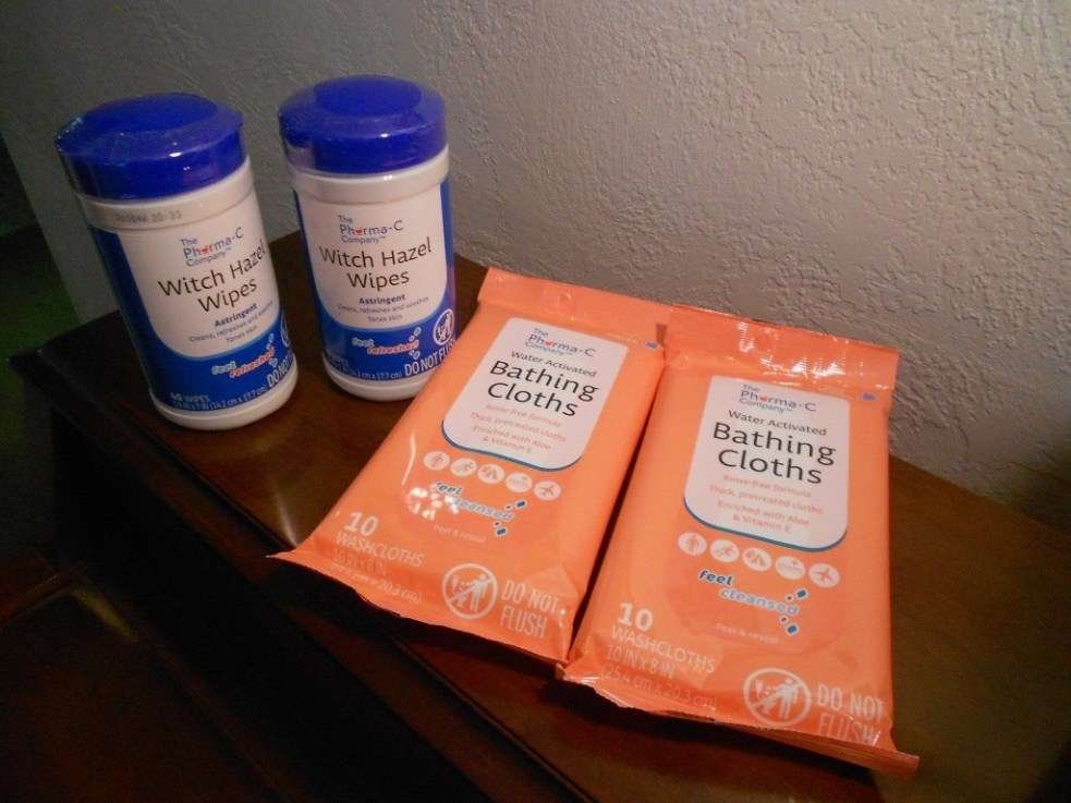Finding the Best Wipes for Camping to Survive the Summer Heat Showing Pharma-C Witch Hazel Wipes and Bathing Cloths for best wipes for camping.
