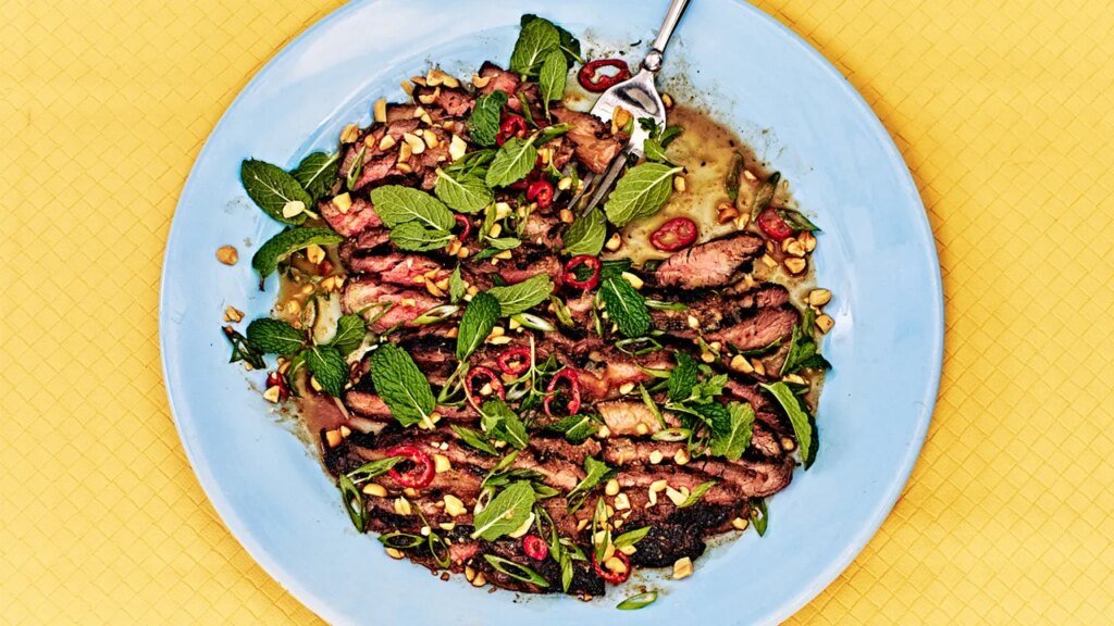 Grilled Steak With Spicy Peanut Dressing Recipe Grilled Steak With Spicy Peanut Dressing Recipe